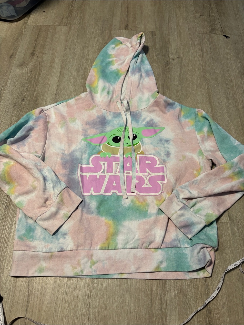 Women’s Tie-Dye Pastel Star Wars Hoodie with Baby Yoda Graphic